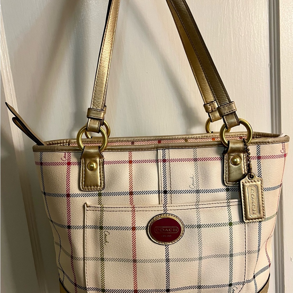 Coach Peyton Tattersall Tote/Shoulder Bag